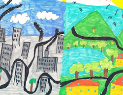 la locandina del convegno disegnata da una bambina